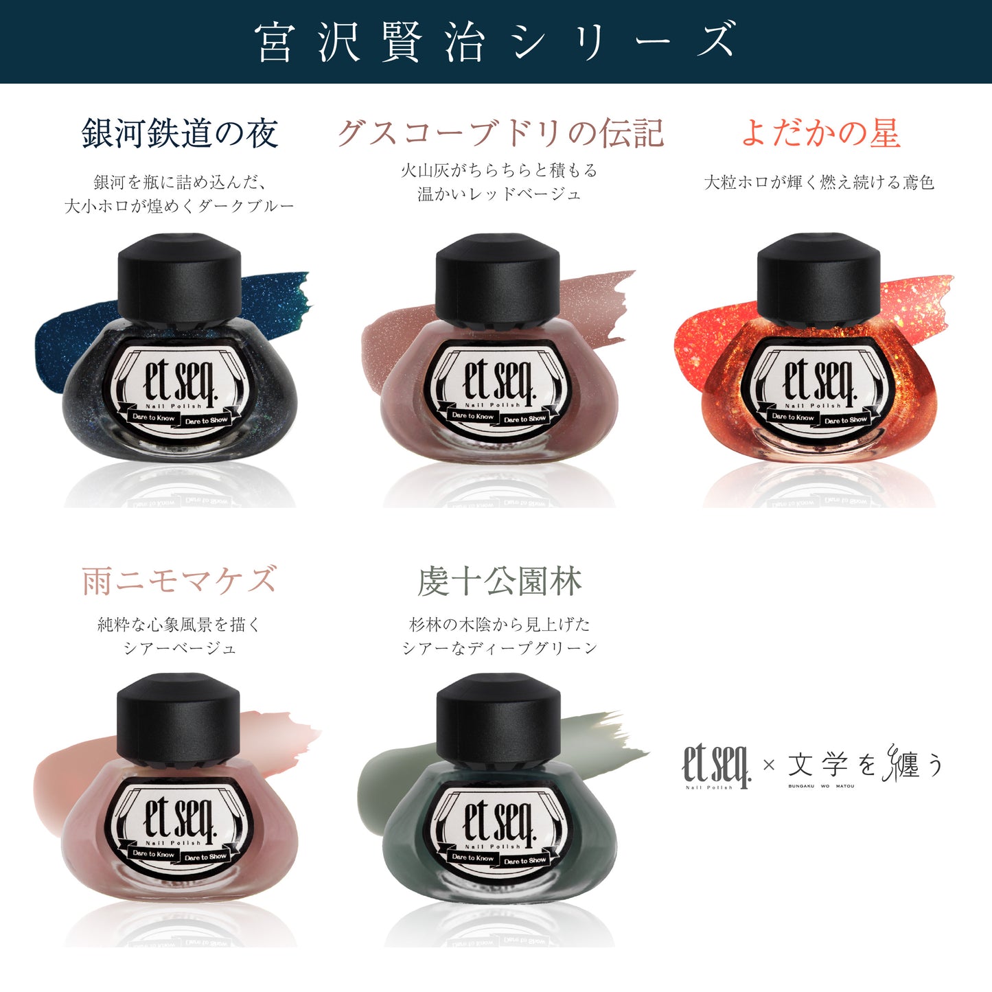 宮沢賢治シリーズ全5色セット(ギフトボックス入)【ネイルポリッシュ】